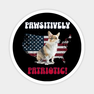 4th of July Independence Day Patriotic Corgi Funny Design for Dog Lovers Magnet